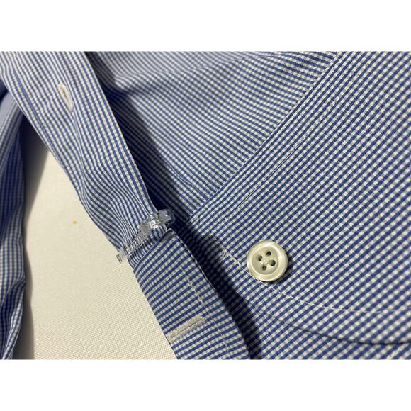 Proper Cloth Shirt Light Blue Check Size Small 18x31 100% Cotton - Picture 5 of 8